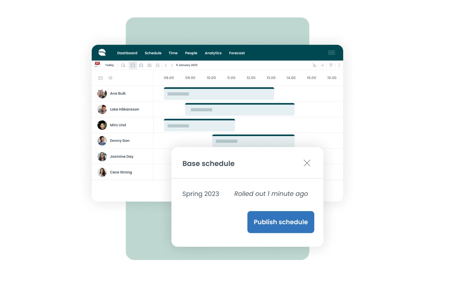 A view of Quinyx’s schedule planning tool.