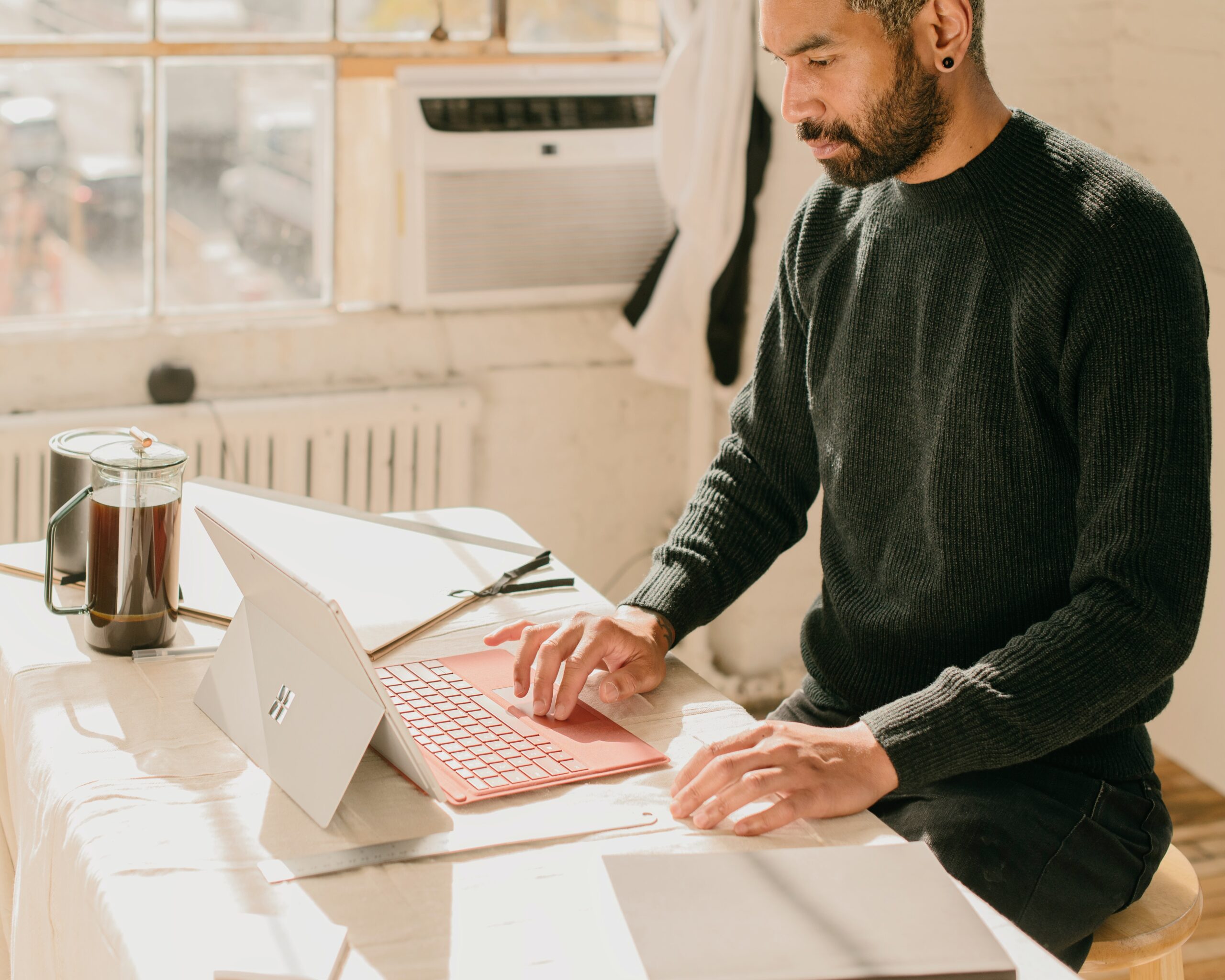 Person working at a laptop
