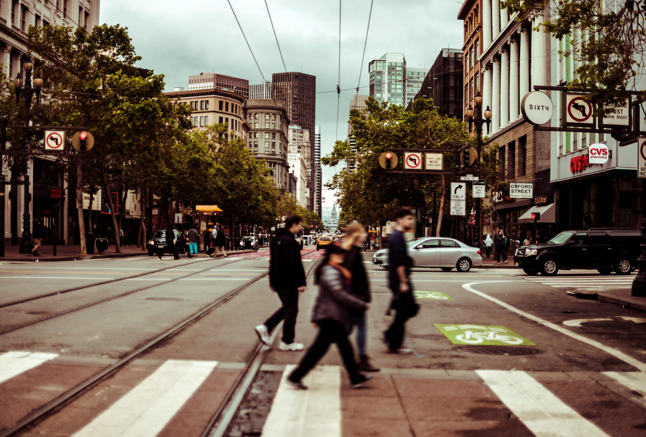 People crossing street