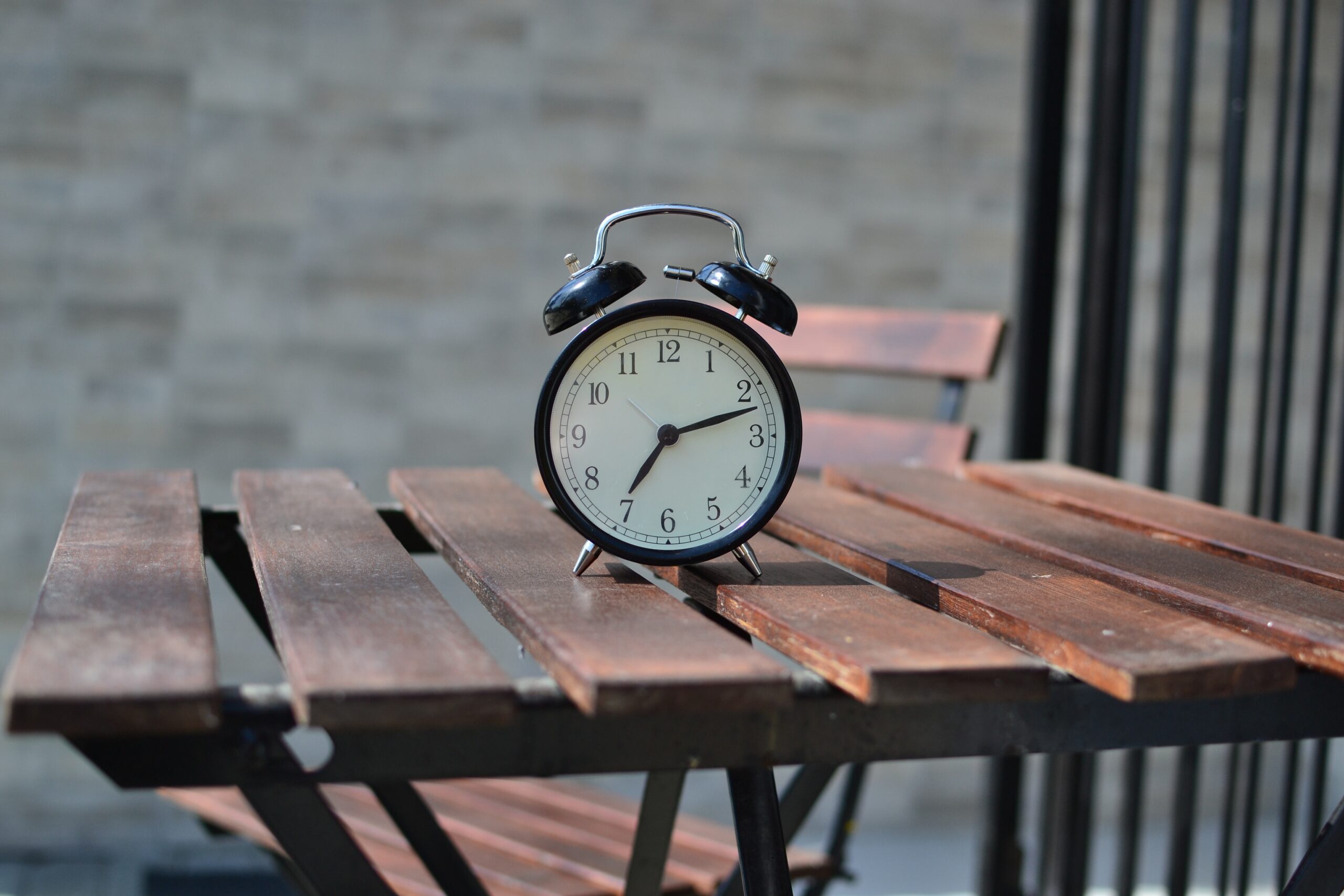 Clock on a table