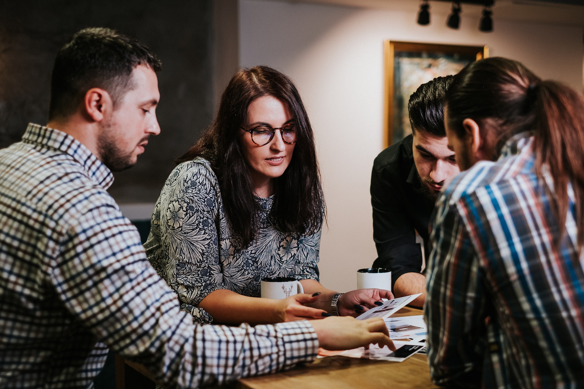 A team holding a relaxed meeting.
