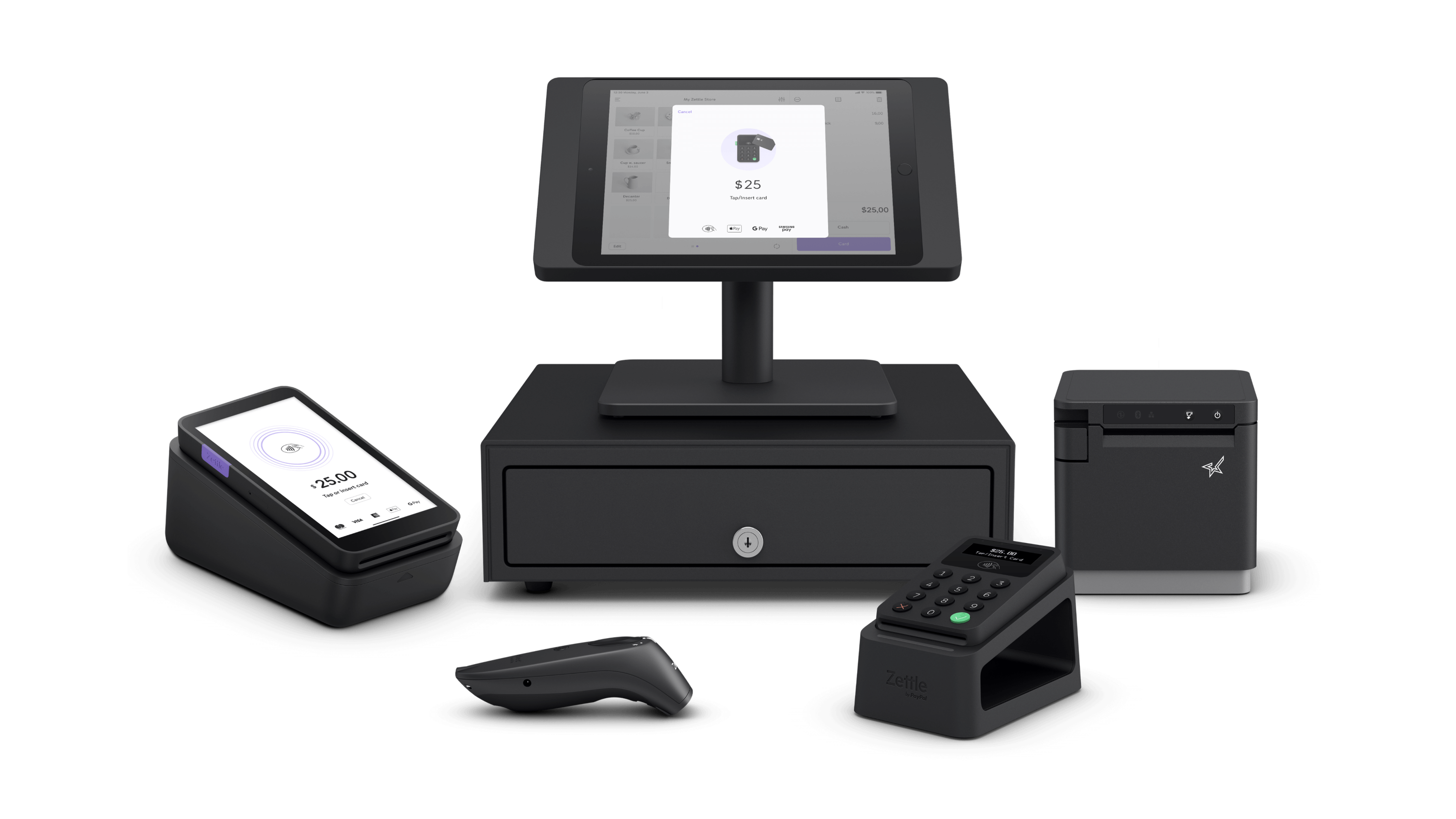 An image of all PayPal terminals and Zettle