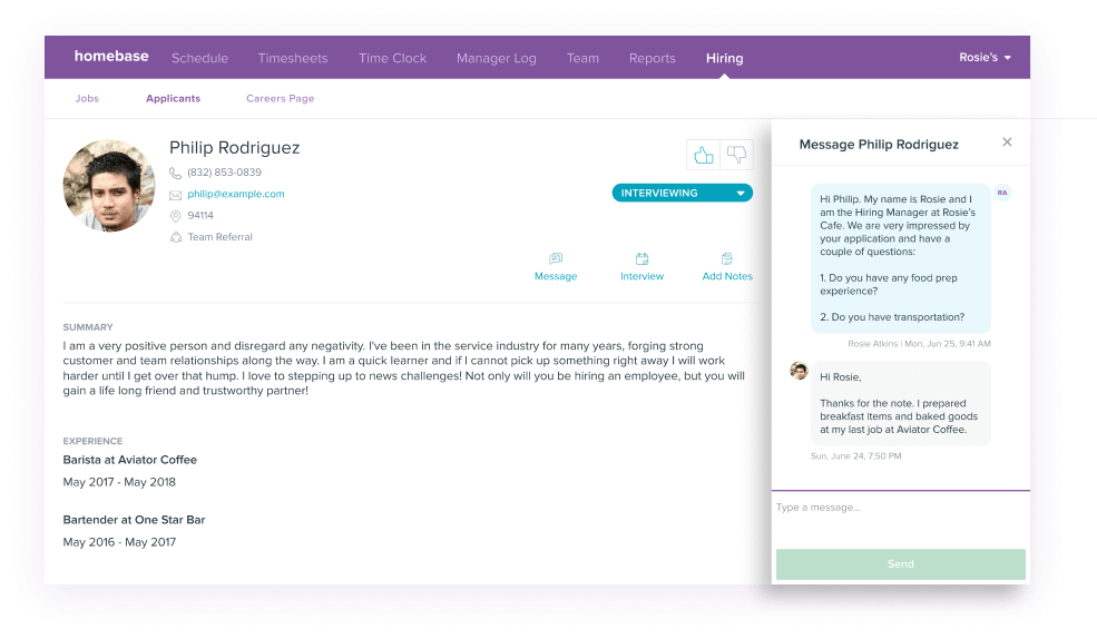 hiring app
