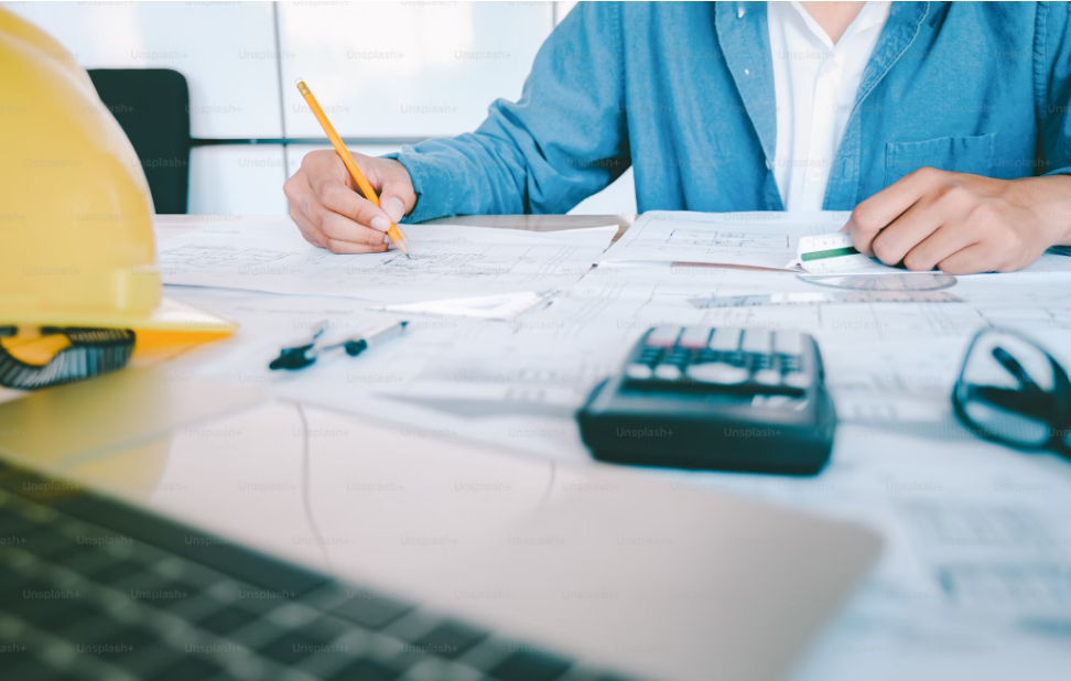 Architect working in office