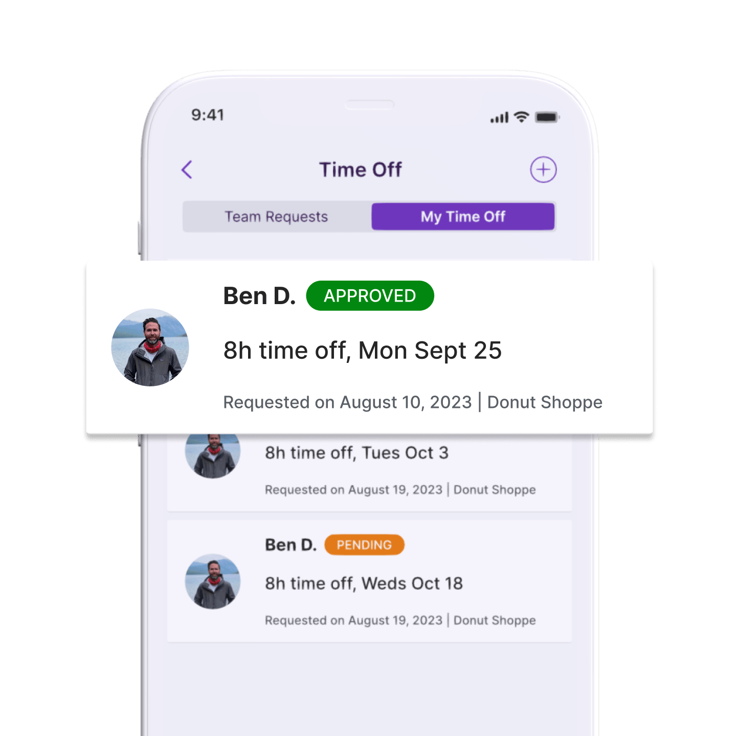Employee visibility into time off requests